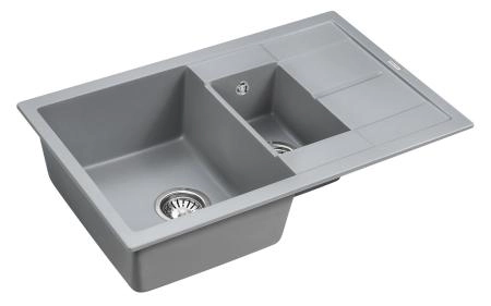 Кухонная мойка Paulmark FESTE PM237850-GRM серый металлик кварцевая