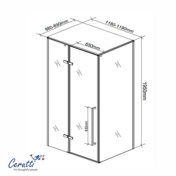 Душевое ограждение СeruttiSPA C1AF L (120x90x195)