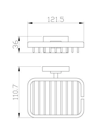 Мыльница с держателем WONZON & WOGHAND FLAT, Хром (WW-9724)