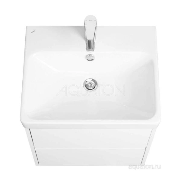Тумба под раковину AQUATON Сканди 55 белый матовый, белый глянец 1A251701SD010