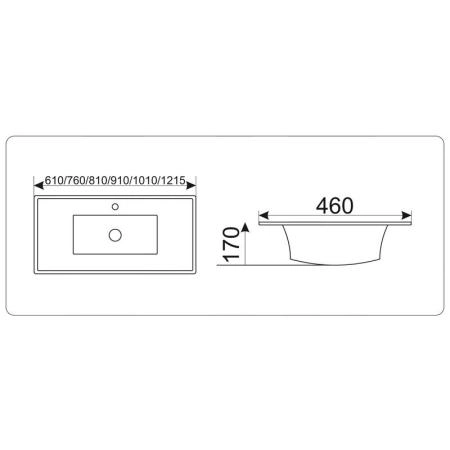 Раковина CeramaLux JY-807-60 61x46x17 см встраиваемая