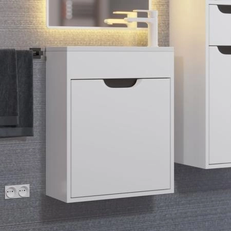 Тумба с раковиной для ванной Uperwood Modul 50 см, подвесная, матовая, белая/графит