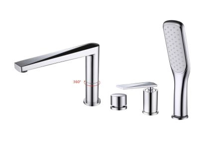 Смеситель врезной на борт ванны Boheme VENTURO хром 370