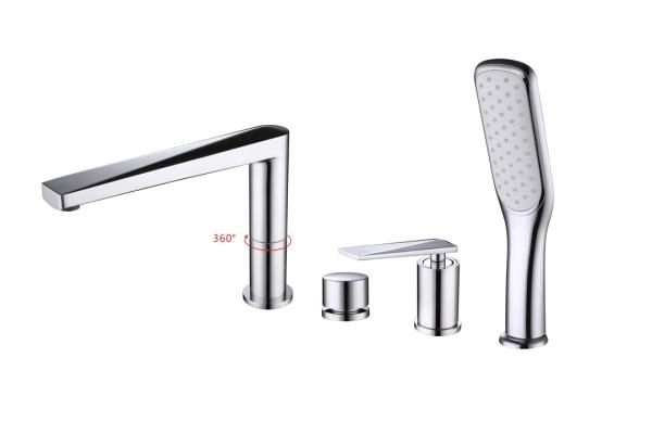 Смеситель врезной на борт ванны Boheme VENTURO хром 370