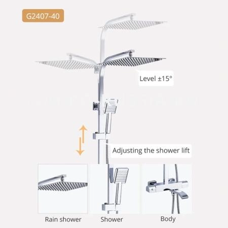 Душевая система Gappo G2407-40 для ванны термостат, хром