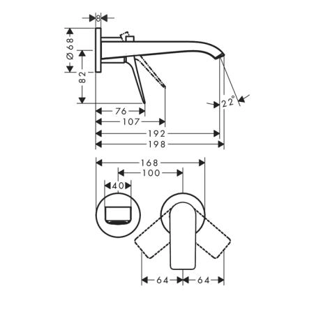 Hansgrohe Vivenis Смеситель для раковины, встраиваемый, цвет: черный матовый