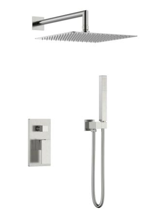 Смеситель встроенный для душа Boheme QUBIC Brushed Nickel 474-3-NB