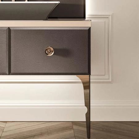 VITAGE milldue edition MAJESTIC 09 Комплект мебели 216х55х73см напольный, 2 раковины, 2 зеркала, с подсветкой, отделка: стекло elephant bronze, фурнитура: бронза