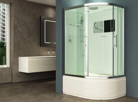 Душевая кабина Esbano 120x90 асимметричная матовое стекло ESKB129CRBL