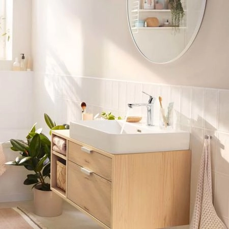 Hansgrohe Rebris S Смеситель для раковины, 1 отв., CoolStart, EcoSmart+, с донным клапаном, цвет: хром