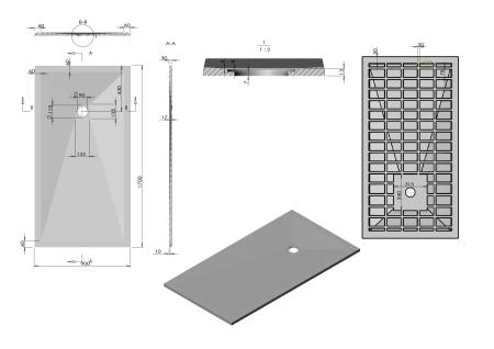 Поддон для душа Vincea из искусственного камня VST-4SR9017W, 1700*900*30, белый матовый