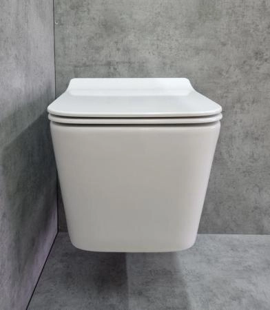 Унитаз Ceramalux 5170MW подвесной безободковый сиденье микролифт белый матовый 520x350x345