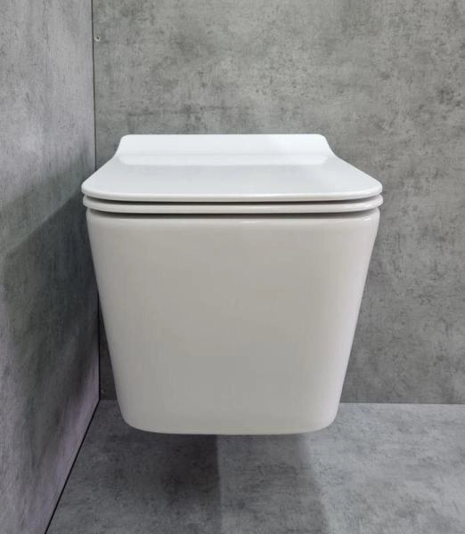 Унитаз Ceramalux 5170MW подвесной безободковый сиденье микролифт белый матовый 520x350x345