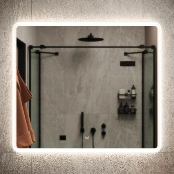 Зеркало SANCOS ARCADIA AR800 80x70x3 белый светодиодная подсветка, диммируемый сенсорный выключатель, пластиковый светопропускающий короб