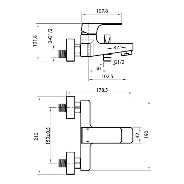 Смеситель Koller Pool NEON Cube для ванны