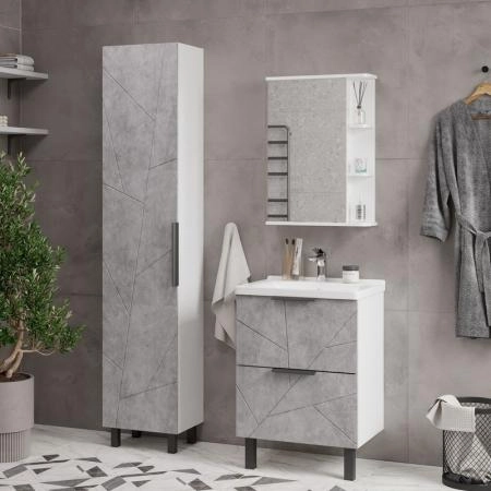 Шкаф зеркальный Twing 50 белый глянец