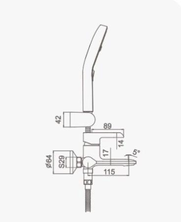 Смеситель для ванны Gappo G3203-6 чёрный/хром