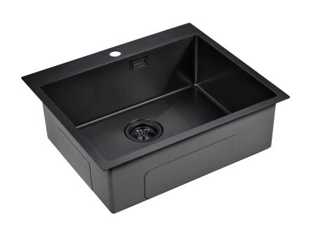 Кухонная мойка Paulmark ISAR PM805951-GM вороненая сталь 590х510мм нерж. Сталь