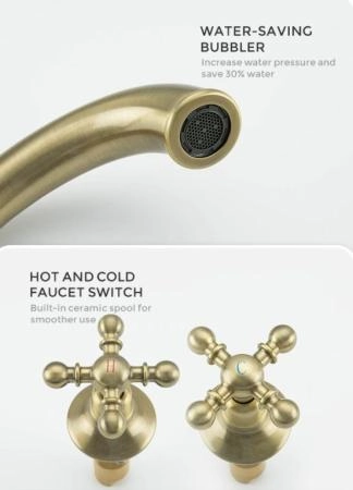 Смеситель Gappo G1189-4 борт ванны 4 отверстия, бронза