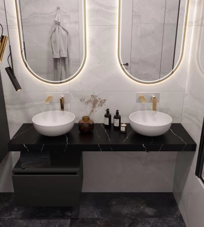 Столешница прямая Boheme FLAT NERO MARQUINA 1610*460*70 869-160-NM