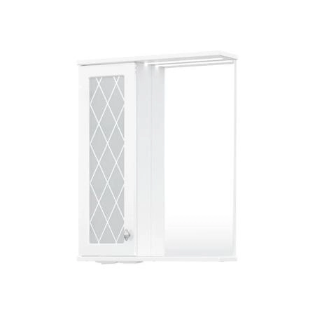 Зеркало-шкаф с LED подсветкой Volna Milena 55 левое белый глянец