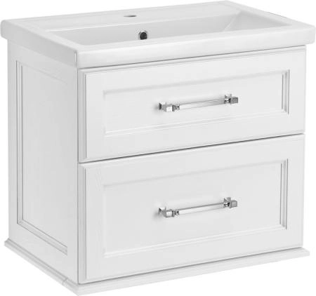 Тумба под раковину ASB-Woodline Венеция 70 Белый (патина серебро)