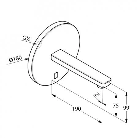 Смеситель скрытого монтажа Kludi Zenta E 3850305 для раковины,сенсорный