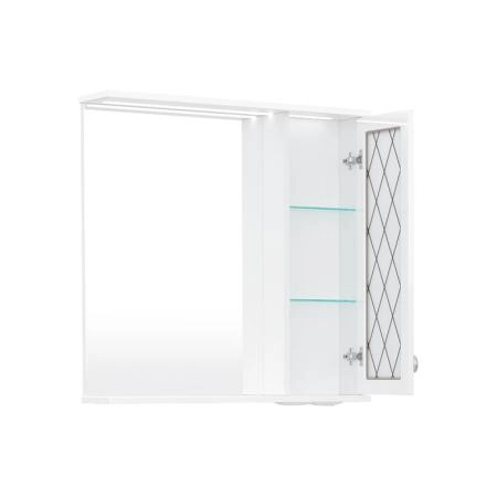 Зеркало-шкаф с LED подсветкой Volna Milena 70 правое белый глянец