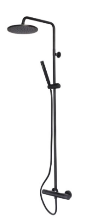 Bossini Black&White Line душевая стойка с монокомандным смесителем, цвет черный матовый