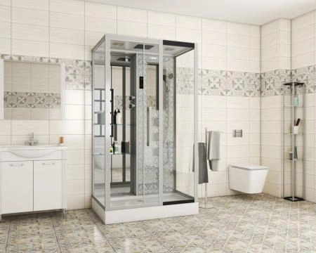 Душевая кабина Niagara Luxe NG-7713WR (820x1200х2150) низкий поддон стенки БЕЛЫЕ