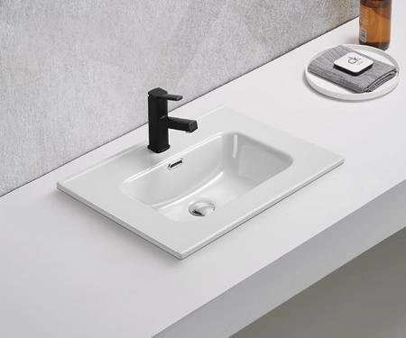 Раковина Gid 9060s 61x47 встраиваемая сверху белая