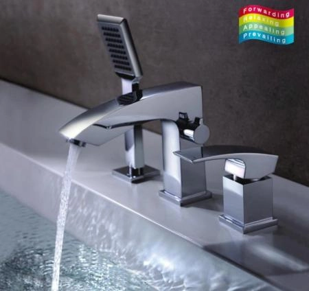 Смеситель Gappo G1107 на борт ванны 3 отверстия, хром