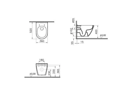 Унитаз Vitra S50 7740B003-0075 подвесной безободковый без сиденья