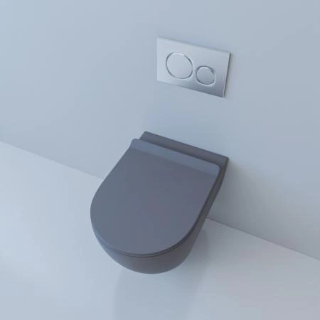 Унитаз ESBANO GARCIA Серый матовый Matt Grey безободковый подвесной 550x370x370