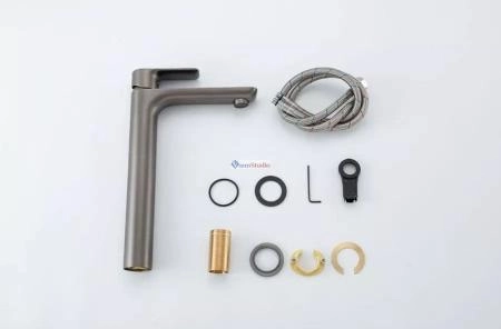 Смеситель высокий для раковины Gappo G1048-92 Оружейная сталь