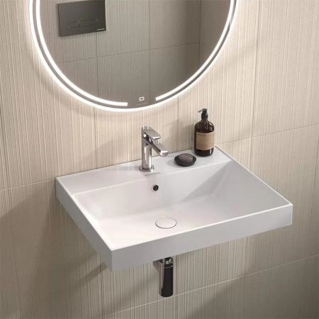 Раковина Kerama Marazzi CUBO КУБО CU.wb.60 подвесная\мебельная 60, белая глянцевая