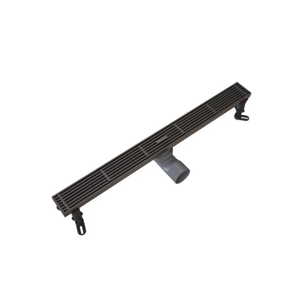 Душевой трап KNOTLOR SDRW0600LGM, линейный вороненая сталь