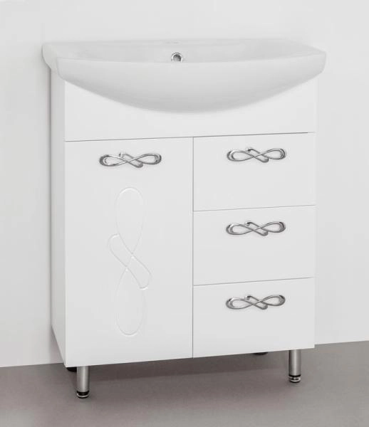 Тумба под раковину Style Line Elfante Венеция 65 (3 ящ.) напольная с ящиками, белая