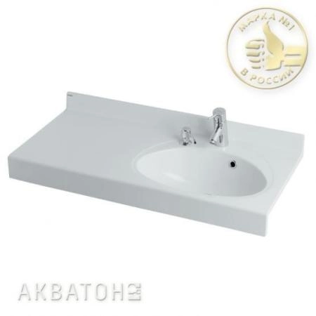 Акватон раковина Отель 100 cм правая с навесами цвет белый