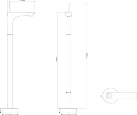 Смеситель напольный NT BAGNO NT47031A RINZO N для ванны никель матовый