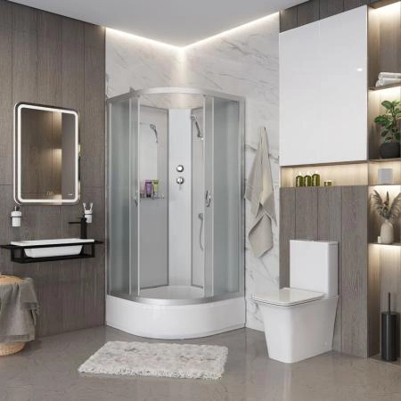 Душевая кабина Niagara NG-3301-14BK 900х900х2000 средний поддон 26см стекло матовое