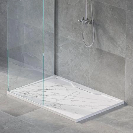 Душевой поддон прямоугольный RGW STE MW Белый мрамор 800x1000 52342810-15 литьевой мрамор