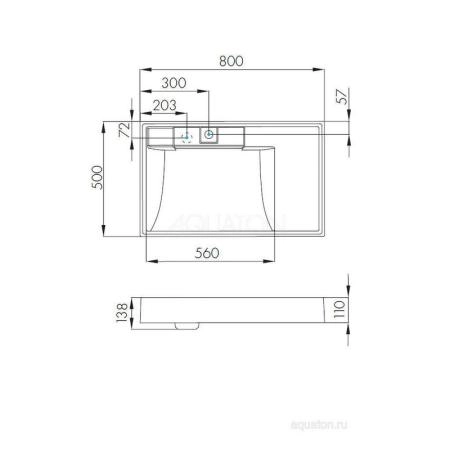Раковина Aquaton Рейн 80 1A72113KRW010