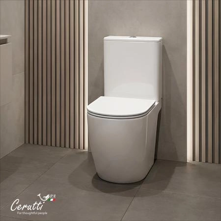 Унитаз напольный CeruttiSPA TADDEO Tornado CT12035 безободковый (650х360х790)