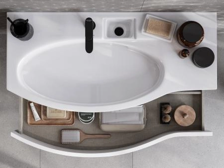 Тумба Kerama Marazzi RIVA РИВА RV.100Lh\WHT.M 100 см левая, белая матовая