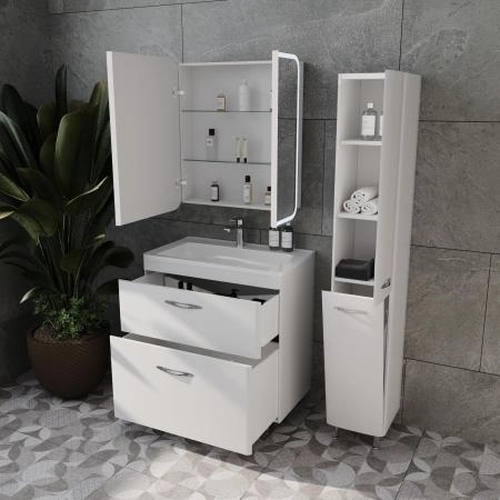 Колонна универсальная Style Line Каре 30 L с корзиной, Люкс белая, PLUS