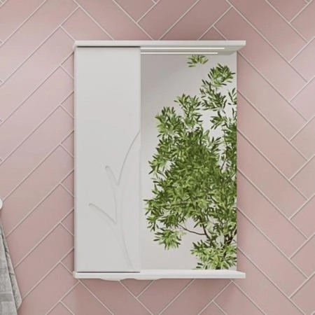 Зеркало-шкаф Volna Adel 50 левый белый глянец