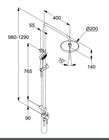 Душевая система Kludi Logo Dual Shower System 6809305-00 без смесителя, ручная лейка 1S