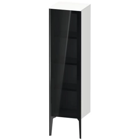 Duravit XViu Шкаф подвесной со стеклянной дверью 40x36x133см, (петли слева), корпус: белый глянцевый / фасад: чёрный матовый