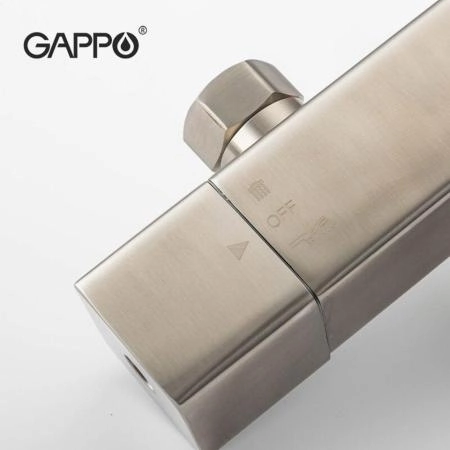 Душевая система Gappo G2499-40 термостат поворотный излив сатин верхний душ 30x30